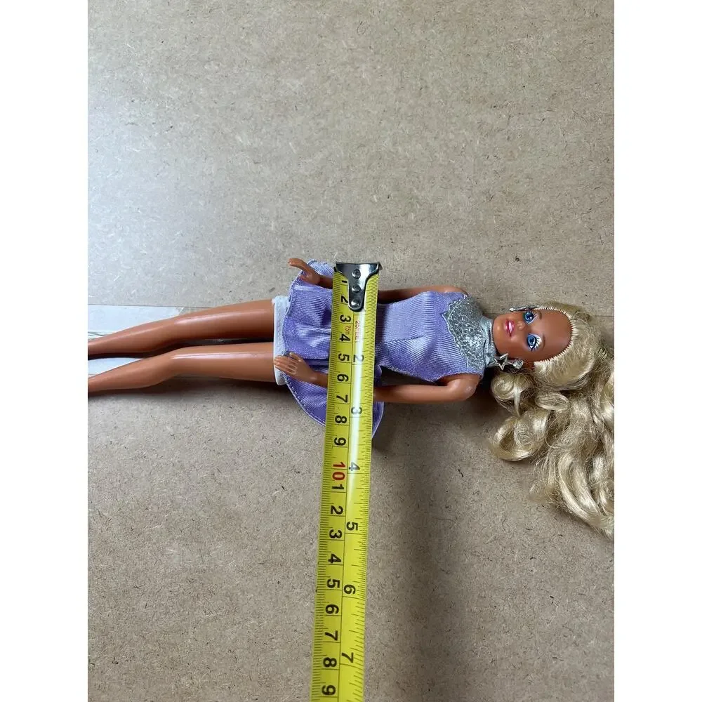 Vintage Mattel Fashion Doll Blonde Purple Dress 1976 Neck Marked Collectible